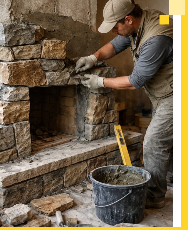 Изготовление и установка каменных каминов под ключ в Сланцах