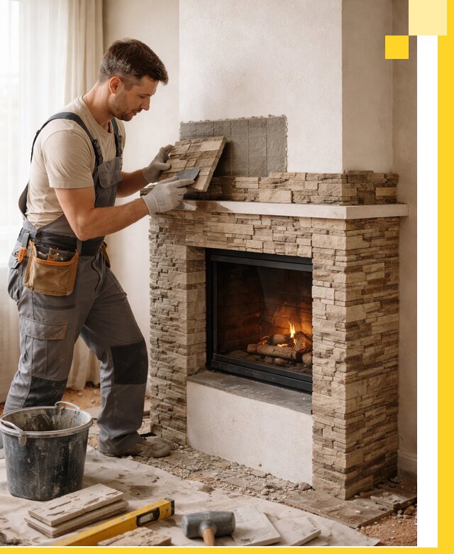 Изготовление и монтаж каминов для дома под ключ в Сланцах