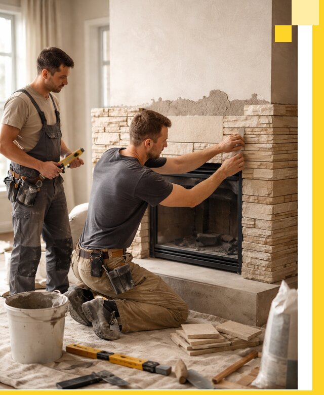 Установка и монтаж каминов для загородного дома в Сланцах