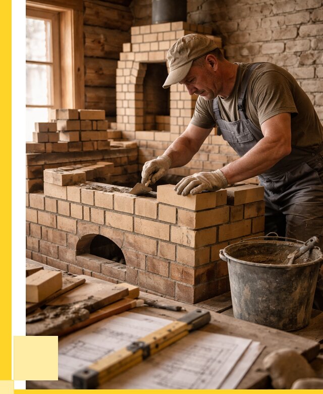 Кладка печей из кирпича в Сланцах цены от 30996 р. - ЭриданСлы