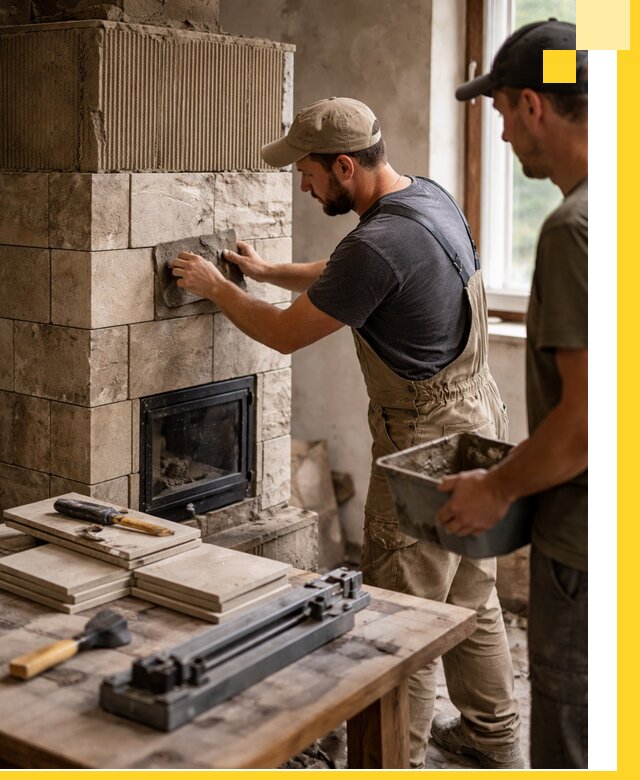 Профессиональная облицовка печей в Сланцах: керамика и камень