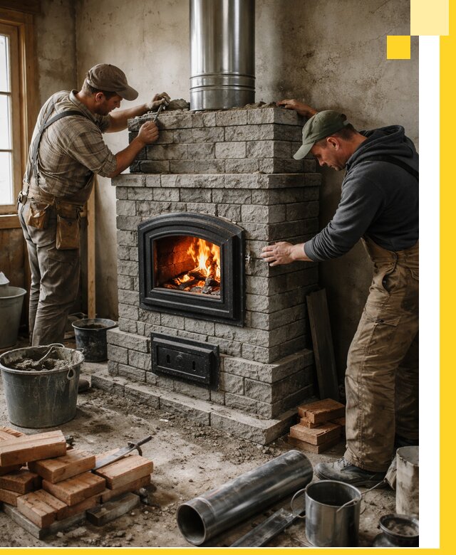 Производство, поставка и монтаж дровяных печей в Сланцах