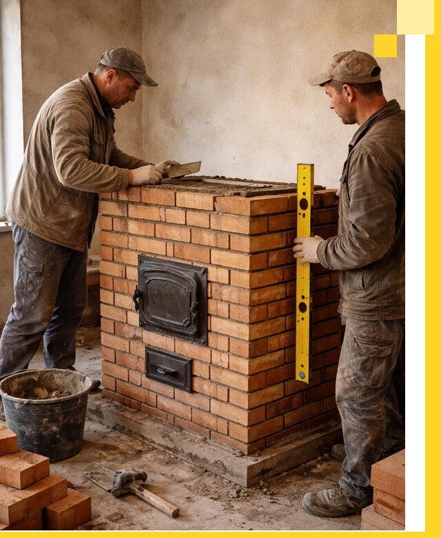 Отопительные печи под ключ в Сланцах, установка и сборка