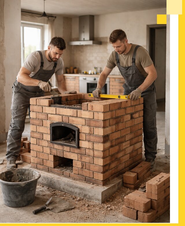 Установка и монтаж печей в частном доме в Сланцах под ключ