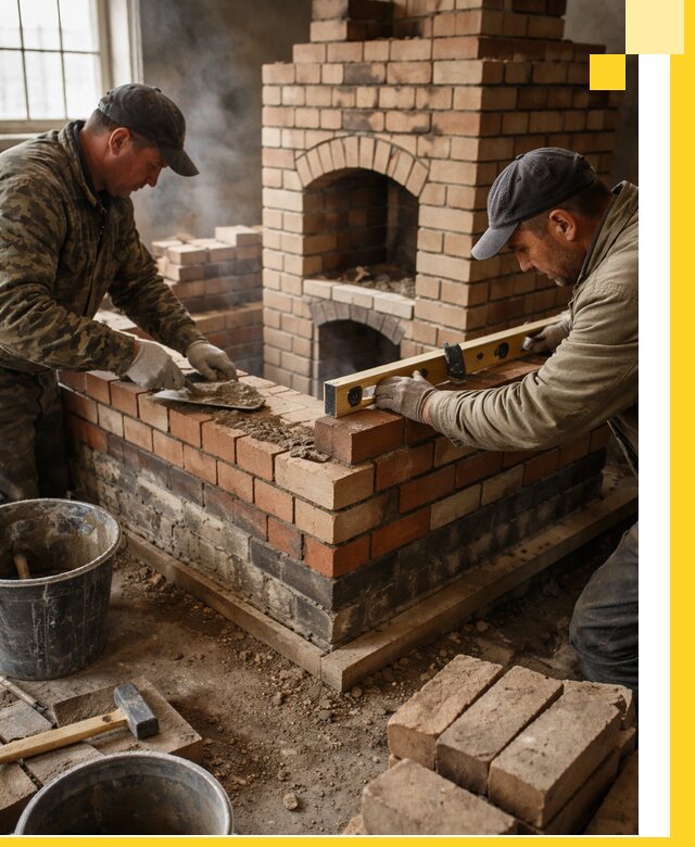 Изготовление и монтаж печей и каминов из кирпича в Сланцах