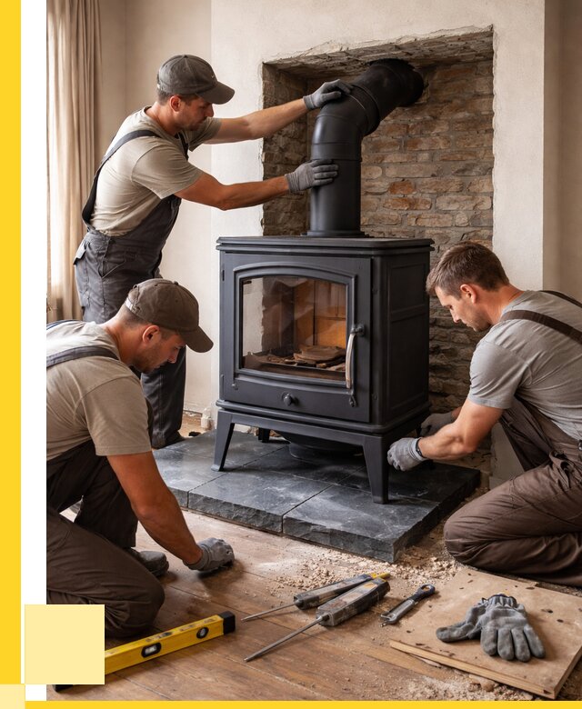 Монтаж печи камина в частном доме в Сланцах от 25830 р. | ЭриданСлы