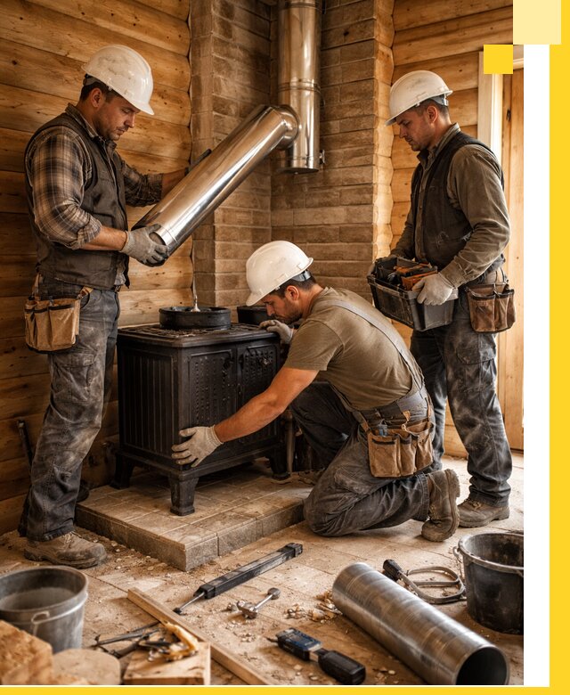 Профессиональный монтаж банных печей и дымоходов в Сланцах