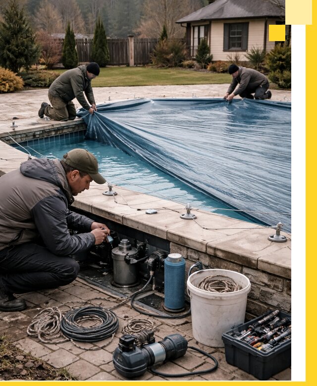 Консервация бассейнов в Сланцах: подготовка к длительному хранению