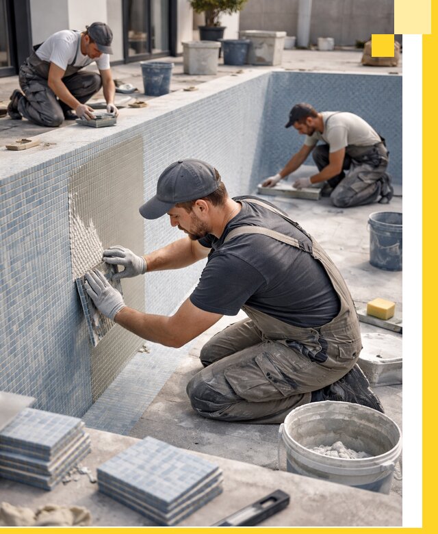 Облицовка бассейнов в Сланцах плитка мозаика гидроизоляция