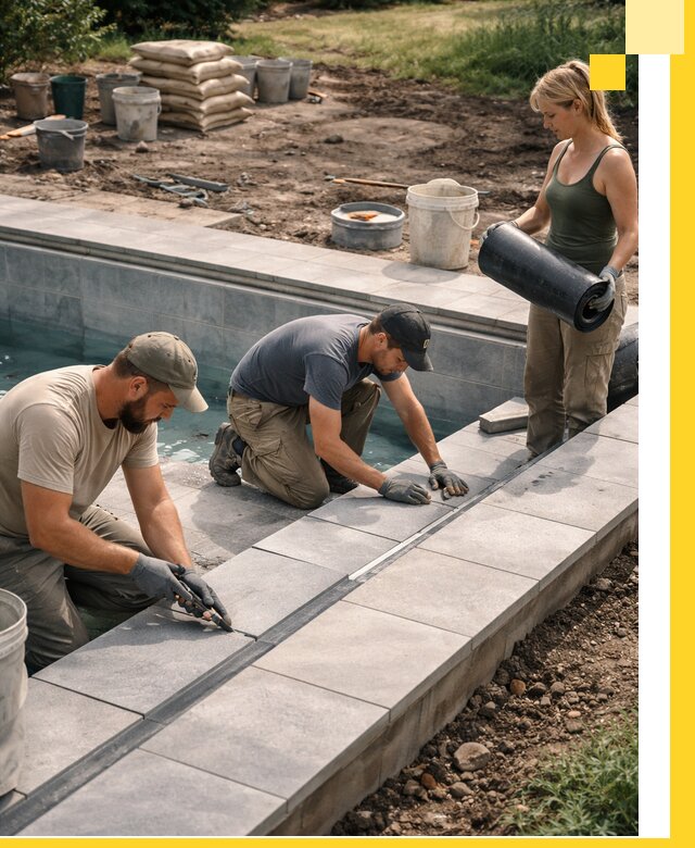 Строительство и монтаж уличных бассейнов под ключ в Сланцах