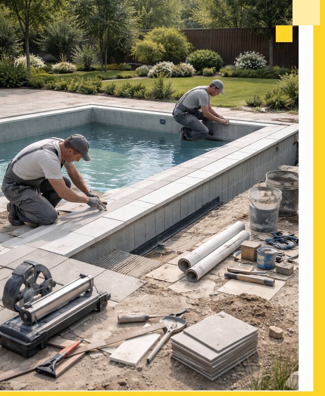 Строительство открытых бассейнов под ключ в Сланцах профессионально