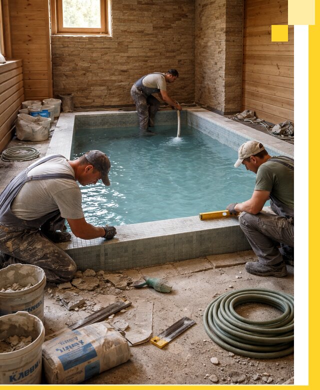 Проектирование и строительство бассейнов для бани в Сланцах