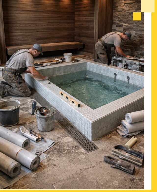 Установка и строительство бассейнов для сауны в Сланцах