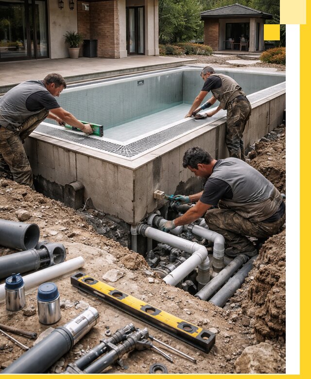 Строительство переливных бассейнов в Сланцах под ключ