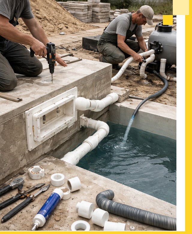 Строительство скиммерных бассейнов под ключ в Сланцах