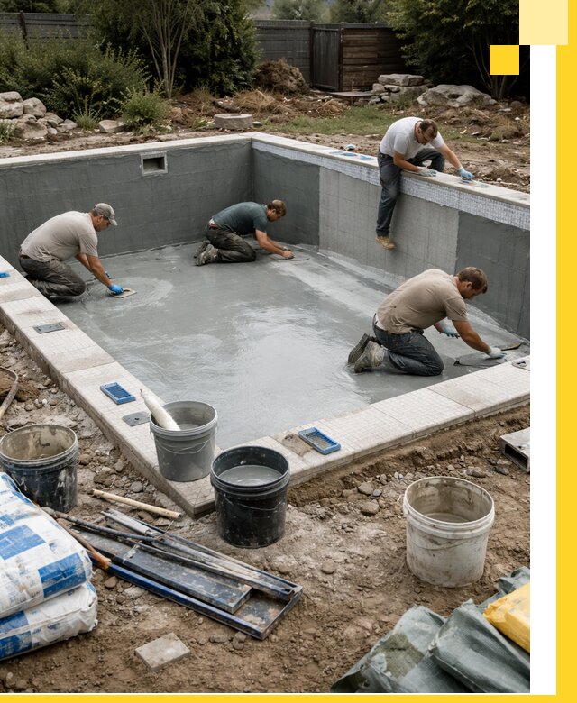 Изготовление и монтаж чаши бассейна под ключ в Сланцах