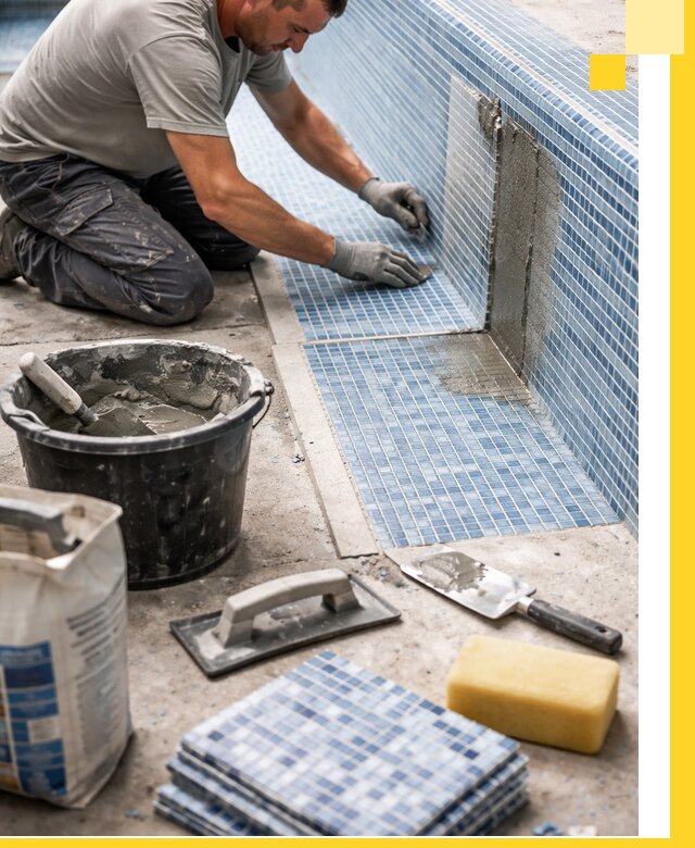 Укладка и ремонт мозаики для бассейнов под ключ в Сланцах