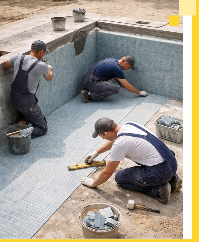 Укладка и установка плитки для бассейнов под ключ в Сланцах