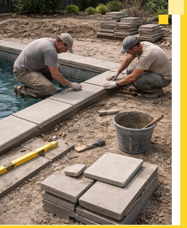 Установка и изготовление копингового камня для бассейнов в Сланцах