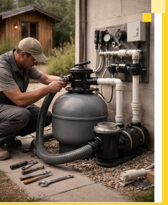 Продажа и монтаж фильтров и насосов для бассейнов в Сланцах