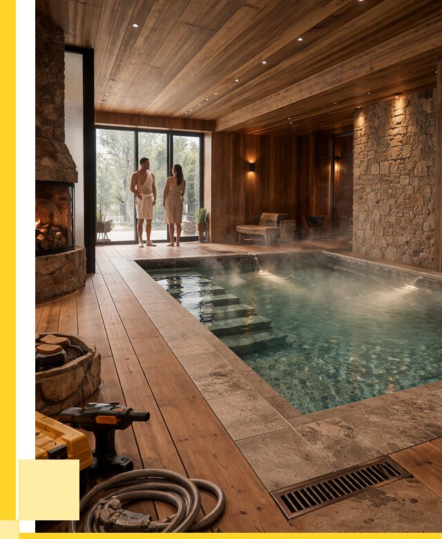 Проекты бань с бассейном под ключ в Сланцах от 77490 р., ЭриданСлы