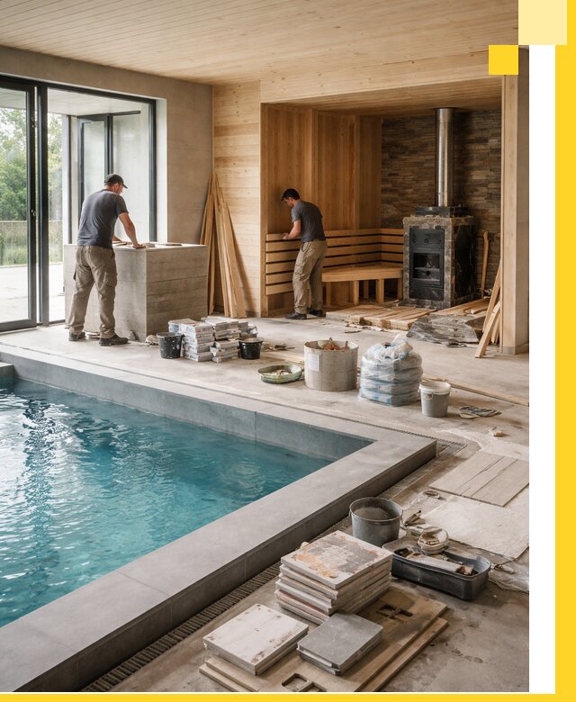 Проектирование и строительство бань с бассейном в Сланцах