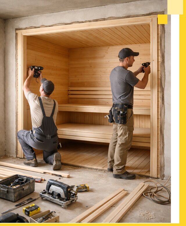 Монтаж саун под ключ в Сланцах — проектирование и установка