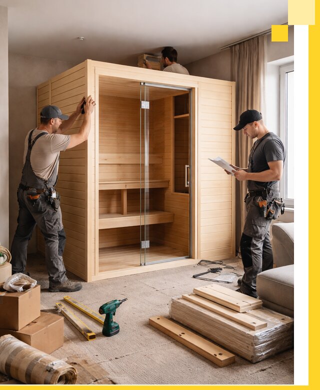 Установка и благоустройство саун в квартире в Сланцах