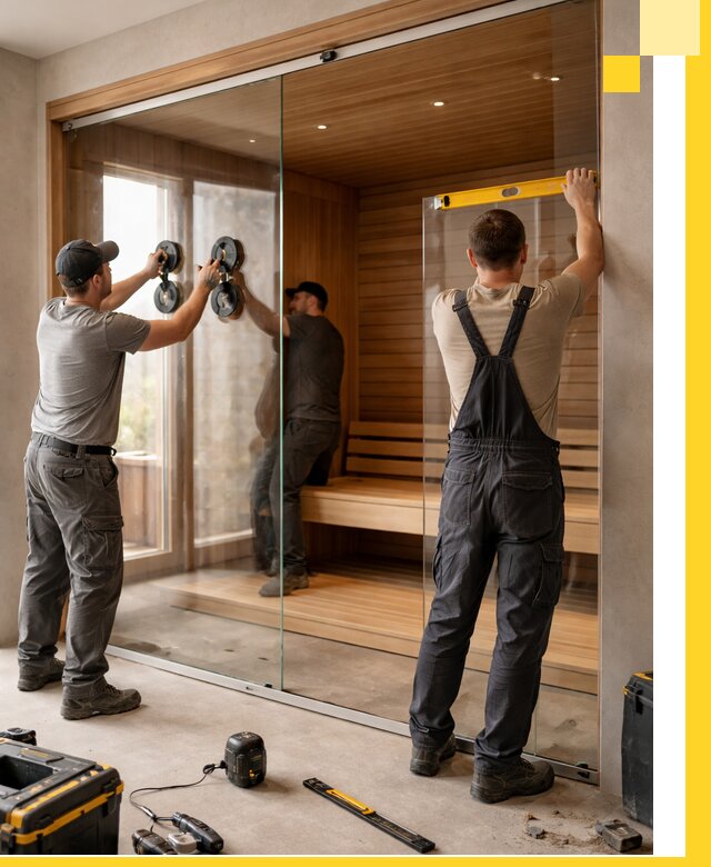 Производство и монтаж стеклянных саун под ключ в Сланцах