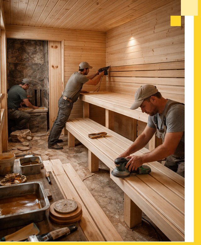 Профессиональная отделка бань в Сланцах под ключ, с гарантией