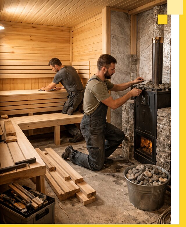 Дизайн и строительство интерьеров бань под ключ в Сланцах