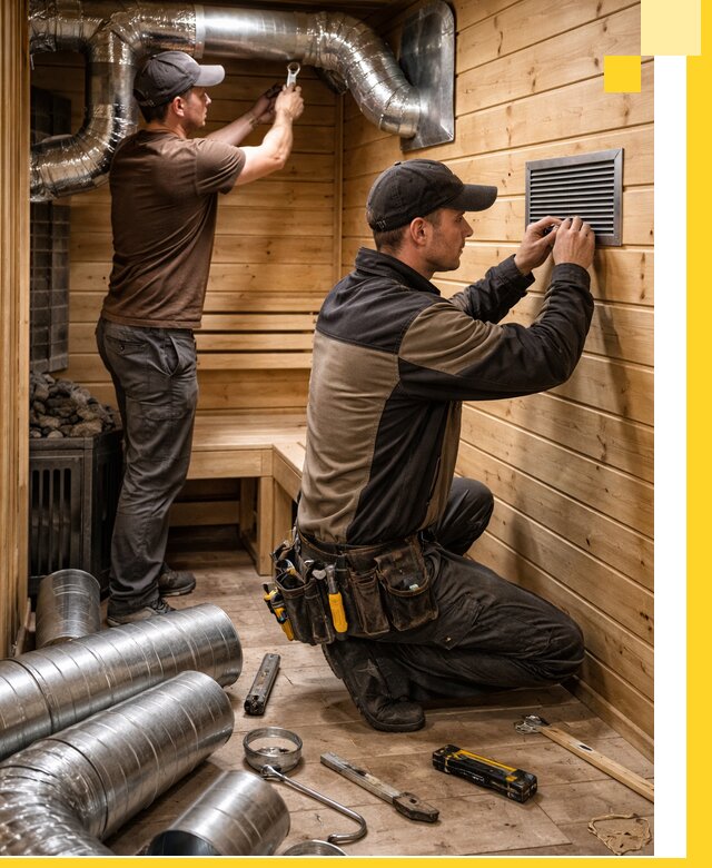 Проектирование и монтаж вентиляции бани в Сланцах под ключ