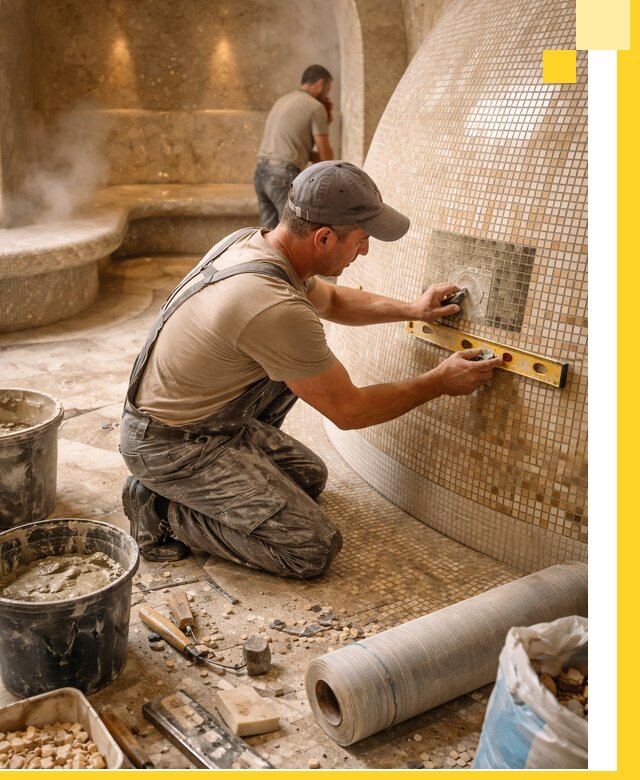 Хамам под ключ в Сланцах: проектирование, строительство, отделка