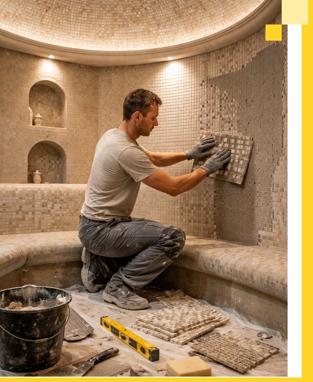 Устройство и монтаж домашнего хамама под ключ в Сланцах