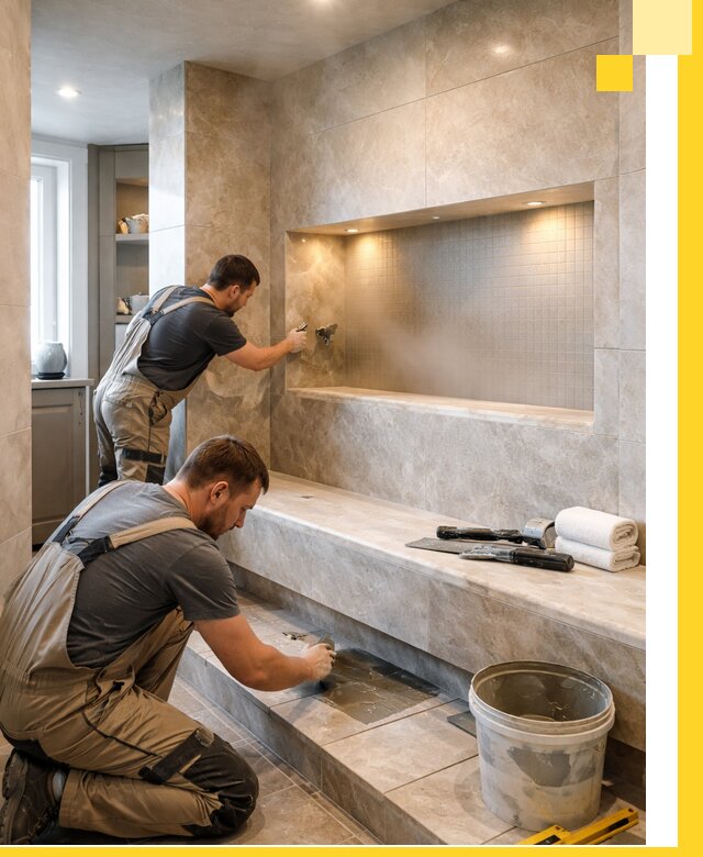 Профессиональное строительство хамама в квартире в Сланцах