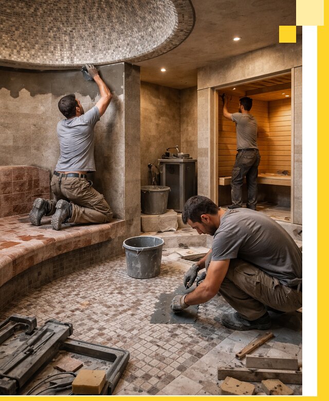 Проект и строительство хамама бани и сауны под ключ в Сланцах