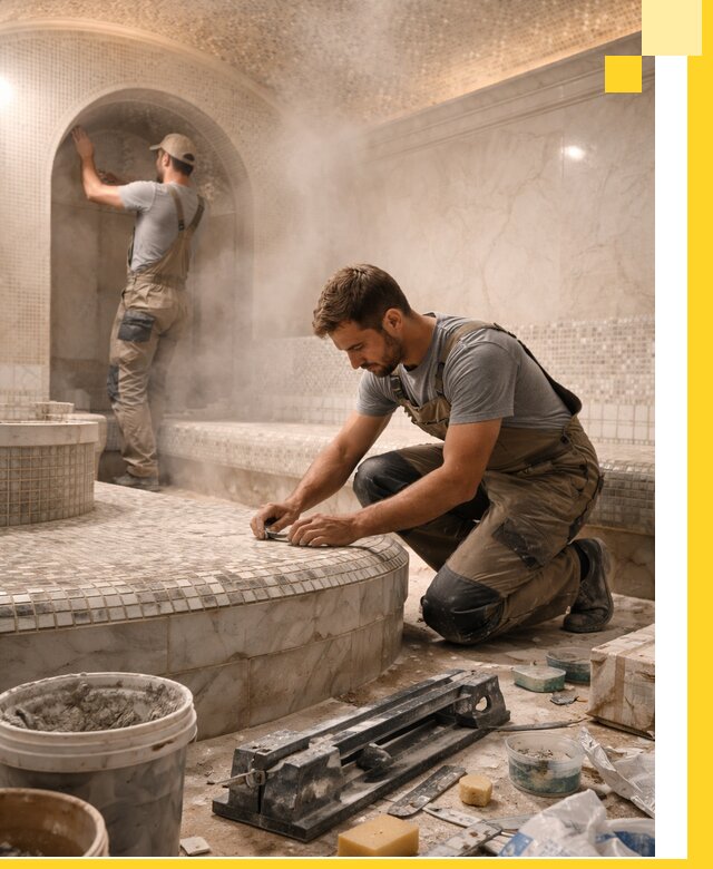 Профессиональный дизайн хамама и SPA под ключ в Сланцах